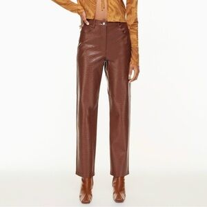 Wilfred The Melina™ Pant Python Embossed Vegan Leather Size 2 Patina Brown